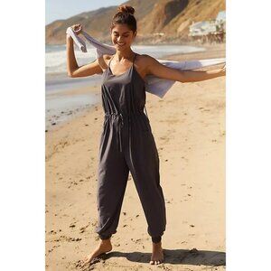 SWEATY BETTY London Karma Black Jumpsuit Sleeveless Drawstring Waist Women's 8